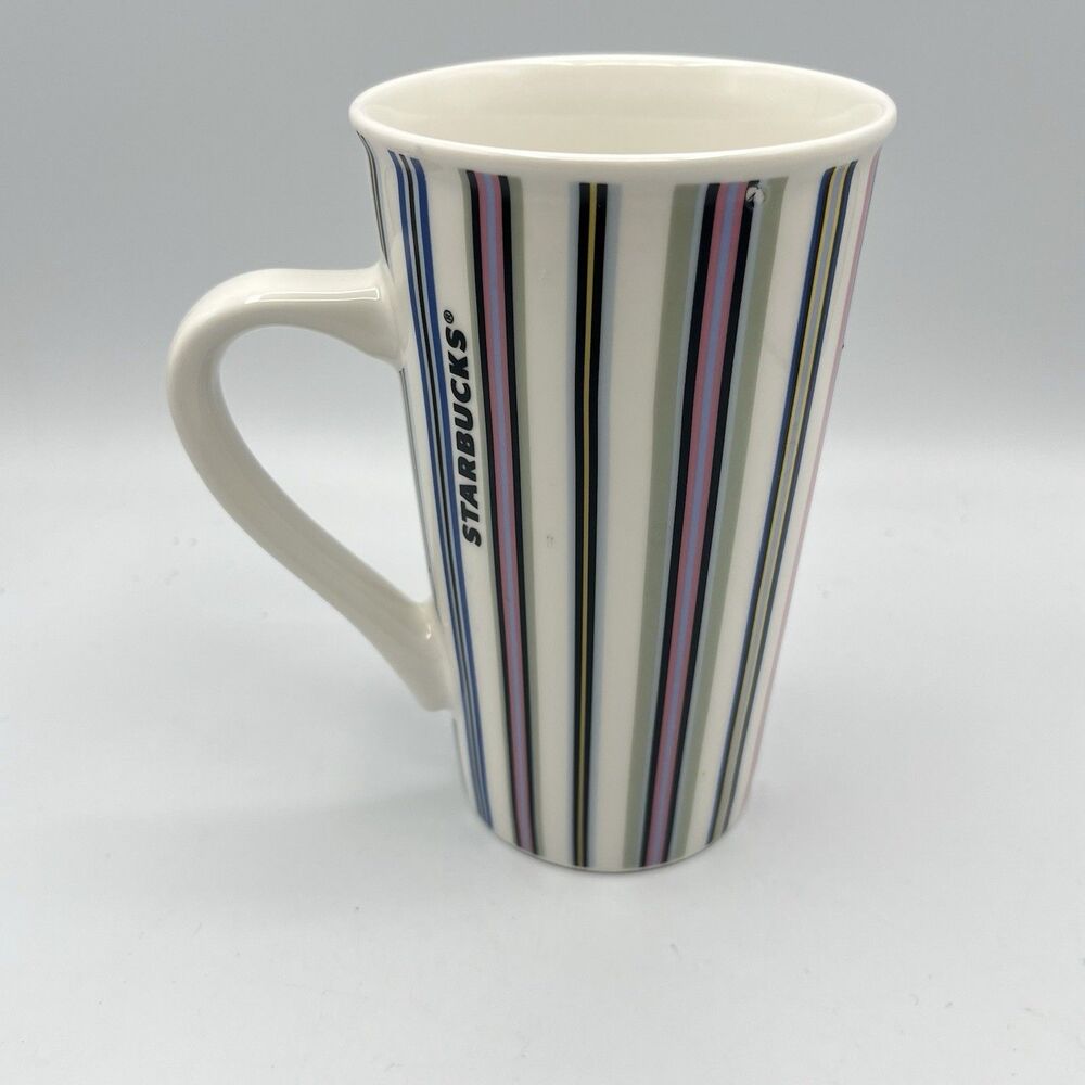 Starbucks Ceramic Vertical Multicolor Stripes 16 Oz Coffee Mug 2021